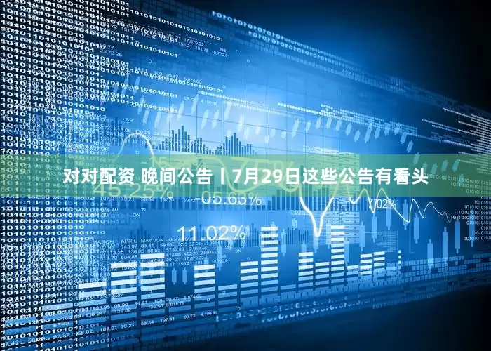 对对配资 晚间公告丨7月29日这些公告有看头